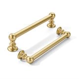 khtumeware 2 Pack 5 inch(128mm) Hole Center Brushed Gold Cabinet Pulls Solid Heavy-Duty Matte Gold Kitchen Cabinet Hardware for