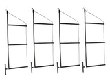 Mytee Products 4 Pack of 3 Tier Shipping Container Shelving Bracket with 18(D) x 60(H) Black Powder Coated Steel Shelf Brack