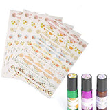 Alucy Oil Bottle Sticker, 4 Sheets Labels Oval & Round, Colorful Bottle Stickers