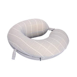 Ez Life Cotton U Shape Checks Design Memory Foam Travel Pillow With Button Lock Grey & White Neck Pillow For Travelling Or F