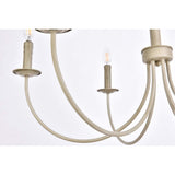 Living District Brielle 6-Light Mid-Century Metal Pendant In Weathered Dove