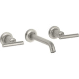 Kohler T14413-4-BN Purist Wall-Mount Bathroom Sink Faucet Trim with Lever Handles, 1.2 gpm, Vibrant Brushed Nickel