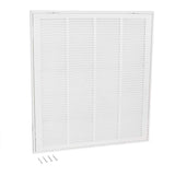 EZ-FLO 20 x 25 Inch (Duct Opening) White Return Air Vent Cover for Wall or Ceiling, Solid Steel Return Air Grille, HVAC Air Retu