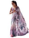 Satrani Women's Satin Digital Print Saree with Unstitched Blouse Piece (3503S741N_Mauve & Cream & Multi)