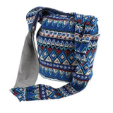Ujeavette 3Xbohemian Sling Crossbody Shoulder Bag Hippie Gypsy Zip On Top Bag Blue