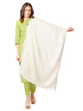Dupatta Bazaar WomenS White Plain Linen Dupatta