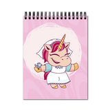 Vprint Unicorn Mom Spiral Wiro Unruled Blank Pages Notebook Diary Journal Drawing Book Black Paper A4 (Size 8X11)