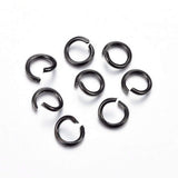 HDSupplies 100 Pieces - 304 Black Tone Stainless Steel Jump Rings - 5mm - 20 Gauge (0.8mm Thickness)