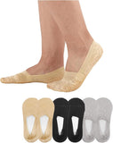 Chacko WomenS No Show Liner Socks Non Slip Cotton Bottom Socks For Sneaker Lofer 3 Pack