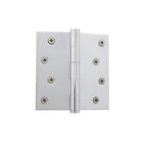 Grandeur Hardware 819987 4 Button Tip Residential Hinge with Square Corners in Bright Chrome, 4 x 4
