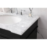 Elegant Decor Wesley 30 Solid Wood Steel Single Bathroom Vanity Set In Black