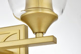 Living District Harris 2-Light Iron & Glass Bath Sconce In Black/Clear