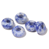 2TTFishoo 15PCS Big Hole Natural Stone Beads Gemstone for Jewelry Making,Rondelle European Loose Beads for DIY Making,Blue Sodal