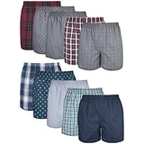 Gildan Mens Underwear Boxers, Multipack, Mixed Red/Blue Assorted (10Pack), Medium