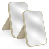 Yatnks 2Pcs Table Desk Vanity 8-Inch Makeup Mirror, Simple Portable Travel Mirror with Stand, Standing and Wall Hanging Dual-use