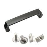 PZRT Black Aluminium Alloy Handle Rectangular Industrial Pull Handle for 30/40 Series Aluminum Extrusion Profile Accessories 120