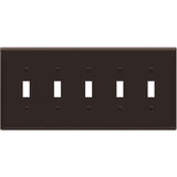 ENERLITES Five Gang Light Switch Wall Plate, Toggle Switch Plate, Gloss Finish, 5Gang MidSize 4.88 x 10.39, Unbreakable Poly