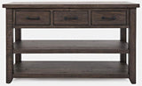 Jofran Madison County Reclaimed Solid Wood Farmhouse Harris Console Sofa Table, 50, Barnwood Brown