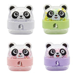 Pmw Panda Sharpener Multicolour (Pack of 2) | Cute Panda Pencil Sharpener in Green, Pink, White & Pastel Red | Cartoon Animal