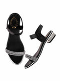 Shoetopia Embellishment Diamond Black Heels For Women & Girls /Eu38,Black,5,B0DRJDR9WQ