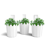 Yuccabe Italia Shera Fence Wrl 6 Inch Plastic Flower Pot Pack Of 3 Pcs Of Hanging Pots For Plants Balcony Railing Unbreakable Ro