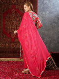 Gosriki Women'S Cotton Blend Straight Printed Kurta With Pant & Dupatta (Tashi Pink-Jl-Gs_M_Pink_Medium),Pink,,B0D73XGZCV