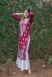 Anni Designer Women'S Rayon Blend Straight Chikankari Embroidered Kurta (Victoria Pink-Nw_5Xl_Beige_Xxxxx-Large),Pink,5XL,Rayon Blend,Regular,