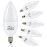 comzler E12 LED Bulb Candelabra Base, Type B LED Bulb 60 Watt Equivalen 4000K Natural Daylight B11 Small Base, Chandelier Ceilin