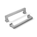 khtumeware 2 Pack 4inch(102mm) Hole Center Brushed Nickel Cabinet Pulls Heavy-Duty Satin Nickel Solid Cabinet Hardware Pulls for