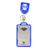Heavy Duty Retractable Badge Reel with RFID Blocking Badge Holder Identity Stronghold Multi Card Holder with Key Ring for Two
