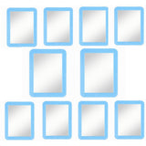 mpowtech 10 Pack Blue Magnetic Locker Mirror,5 x 7 Iocker Mirror Magnetic - Small Mirrors for School Locker, Bathroom, Workshop
