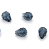 50pcs Adabele Austrian 10mm Faceted Teardrop Crystal Beads Dark Indigo Blue Compatible with 5500 Swarovski Crystals Preciosa
