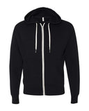 Independent Trading Co. Unisex Heathered French Terry Full-Zip Hooded Sweatshirt - Black, S