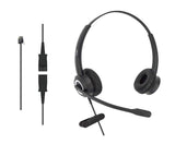 Office Phone Headset HD Voice for Aastra Allworx AltiGen Digium IPitomy Telephones, RJ9 & 3.5mm Adapter Cable (Binaural)