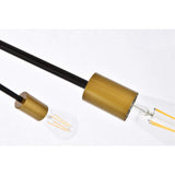Living District Indoor Modern Home Decorative Bright Ceiling Armin 6 Lights Pendant In Black With Brass