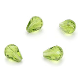 50pcs Adabele Austrian 10mm Faceted Teardrop Crystal Beads Light Olivine Green Compatible with 5500 Swarovski Crystals Preciosa