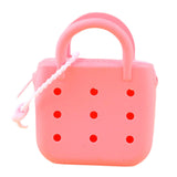Lyla Beach Tote Bag Holes Pouch Waterproof For Women For Travel Swimming Outdoor Dark Pink