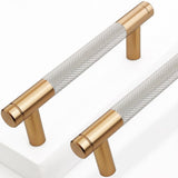 Guoharda 20 Pack 3 3/4 Inch 96 mm Bronze and Nickel Knurled Cabinet Handles Cabinet Pulls Aluminum Handles Pulls Oxidation Finis