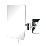 JERDON Wall Mount Makeup Mirror with 5X Magnification - 8.75x 6.5Rectangular Mirror Extends 14- Chrome Finish - Mode