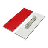 1 X 3 Name Tag/Badge Blanks with Pin 10 Pack (Red)