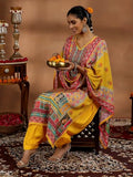 Libas Women'S Silk Blend Kurta Sets (48870_Yellow_Xl)