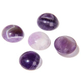 2TTFishoo 20pcs 6mm Natural Stone No Hole Amethyst Semicircle Smooth Cabochons Beads Healing Chakra Crystal for Jewelry Making R