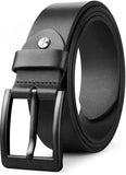 Men Black Genuine Leather Belt ()_1037