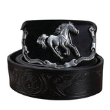 Mastyle MenS Bull Head Buckle Belt For Jeans Western Horse Design