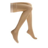 JOBST 119377 UltraSheer Thigh High with Lace Silicone Top Band, 1520 mmHg Compression Stockings, Closed Toe, Small, Natural Hea
