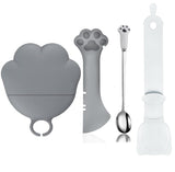 Cat Dog Food Can Lids Spoons - Cute Paw Silicone Pet Can Lids Covers for Dog Cat Food Cans / Can Opener Cat Food Spatula Spoons