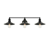 Living District Etude 3-Light Mid-Century Metal Wall Sconce In Black
