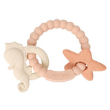 Eoopoon Silicone Teething Ring Toy, Baby Teether Toys with Rattles, BPA Free Sensory Chew Toys for Babies 3-6-12 Months to Sooth