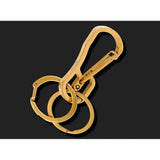 Alsmiley Stainless Steel Carabiner Clip Retractable Ring Set Keychain Quick Release Hooks for Men Women Gold