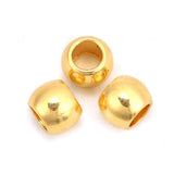 200 Zinc Metal Alloy Metal Spacer Barrel Beads Gold Plated 7mm Diameter with 4mm Large Hole